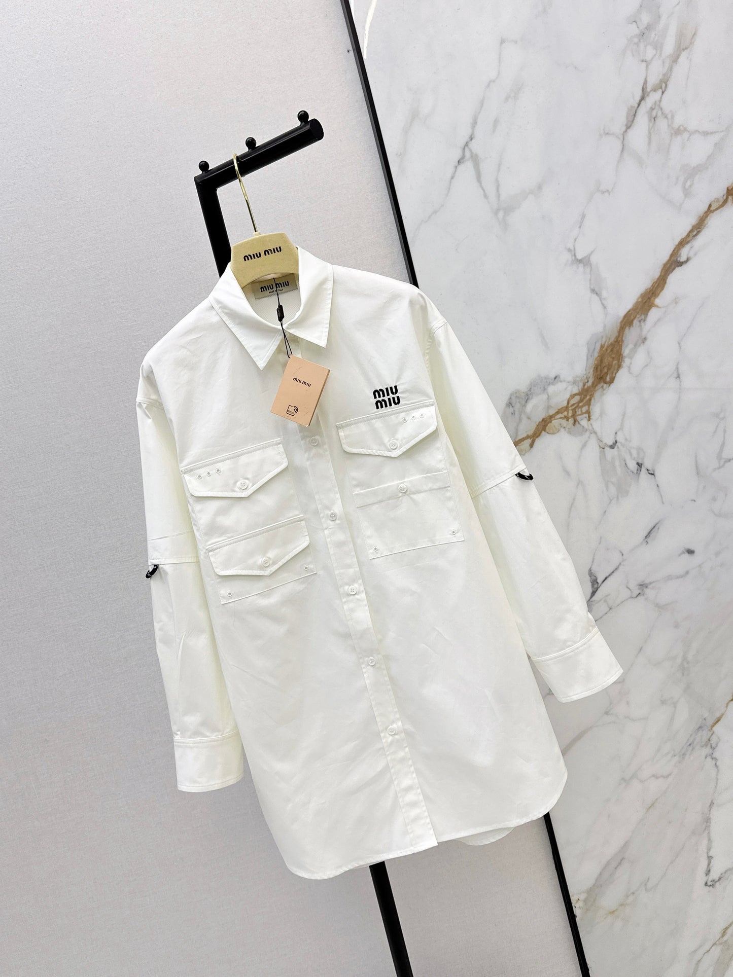Embroidered Letter Shirt Dress