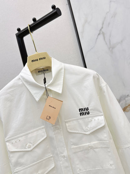 Embroidered Letter Shirt Dress
