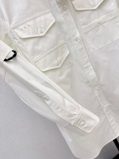 Embroidered Letter Shirt Dress