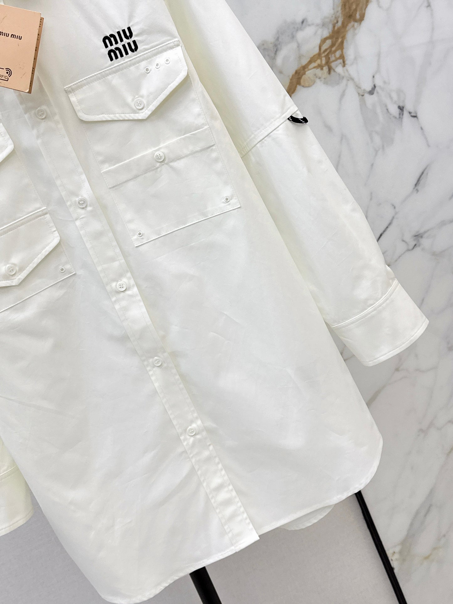 Embroidered Letter Shirt Dress