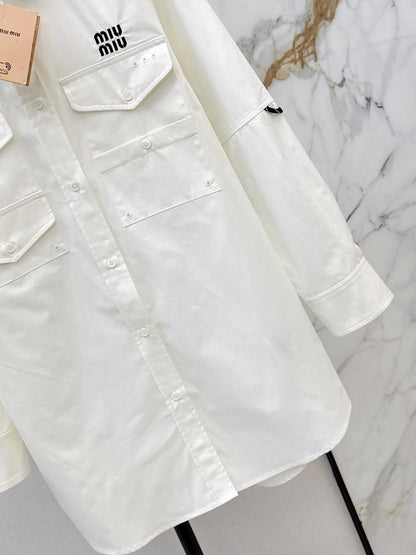 Embroidered Letter Shirt Dress