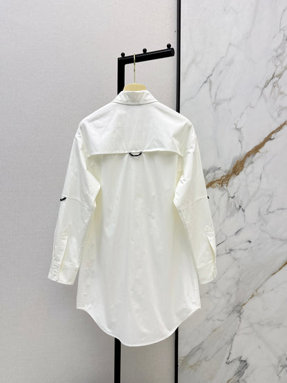 Embroidered Letter Shirt Dress
