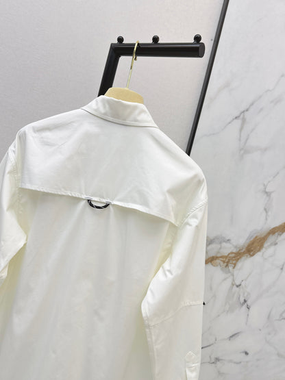 Embroidered Letter Shirt Dress