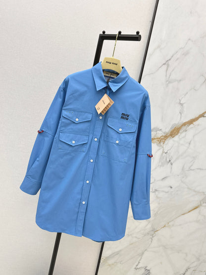Embroidered Letter Shirt Dress