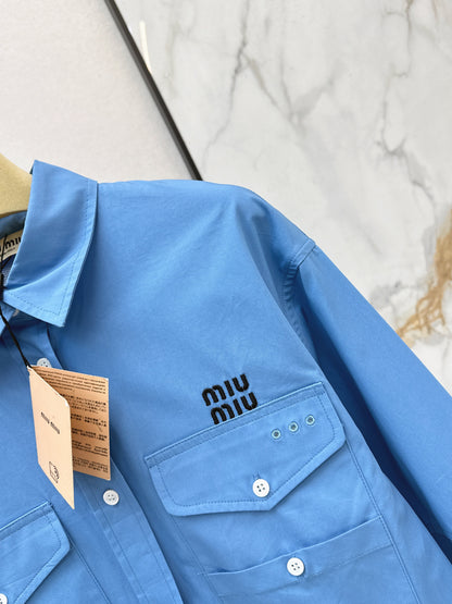 Embroidered Letter Shirt Dress