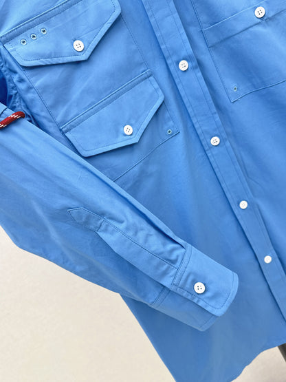 Embroidered Letter Shirt Dress