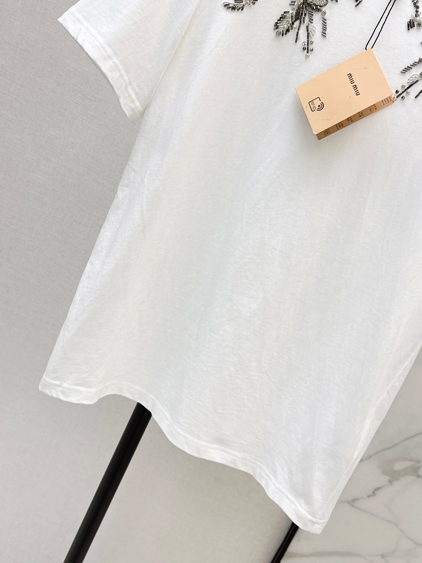 Embroidered and Beaded T-Shirt