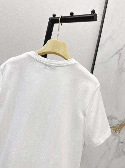 Embroidered and Beaded T-Shirt