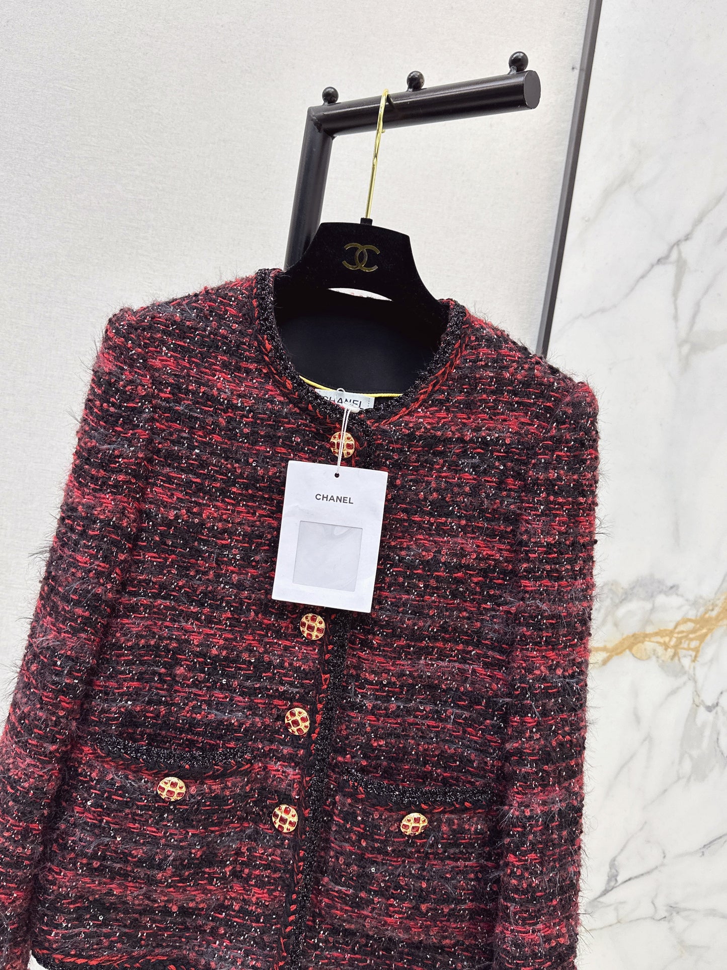 Woven Tweed Coat