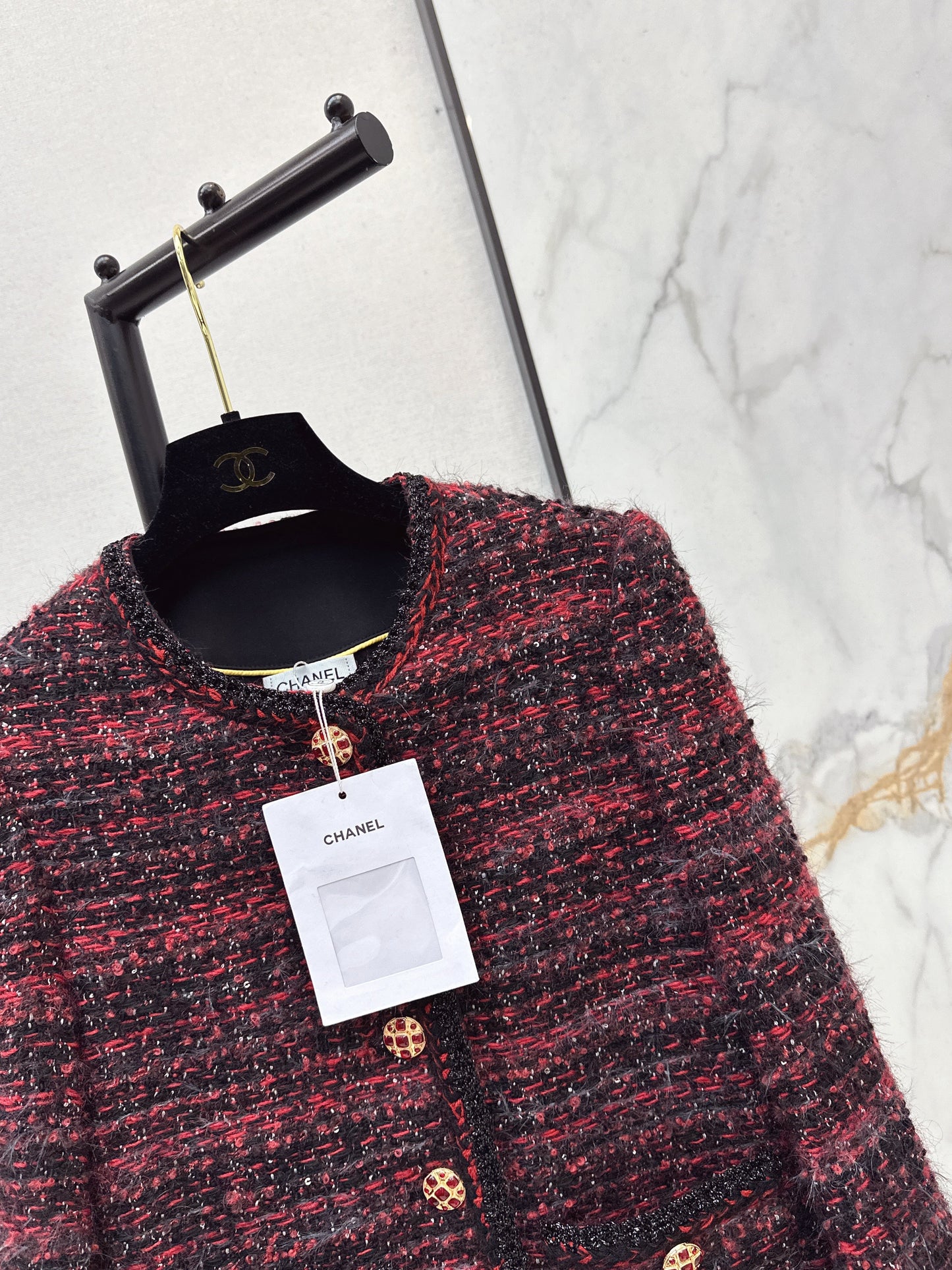 Woven Tweed Coat