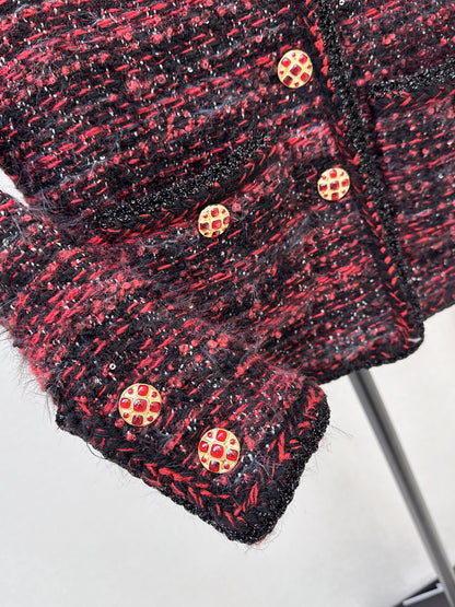 Woven Tweed Coat