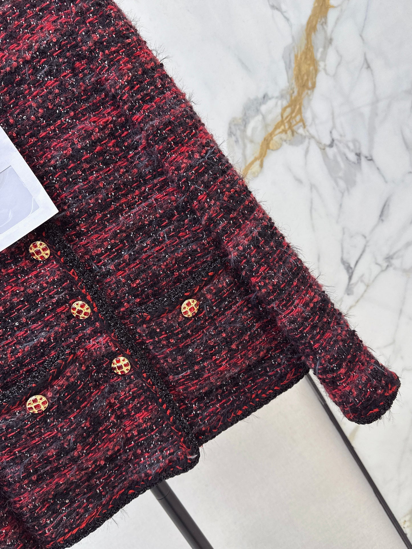 Woven Tweed Coat