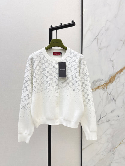 Gradient all-over knit cardigan