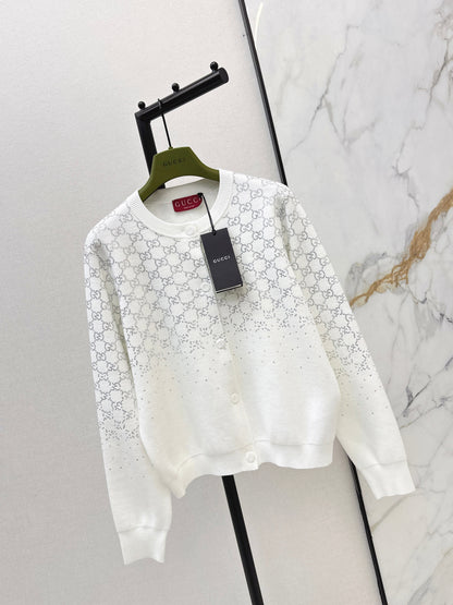 Gradient all-over knit cardigan
