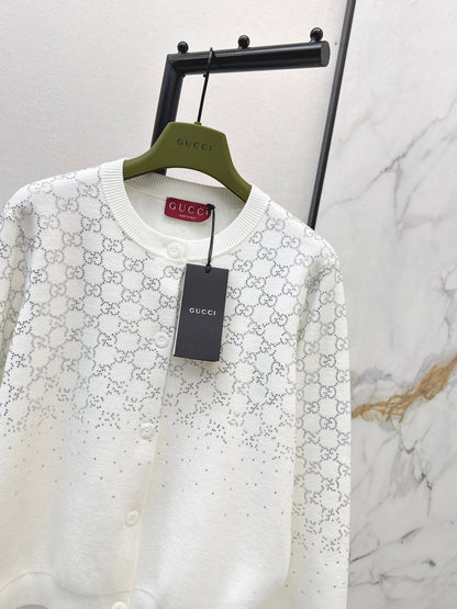 Gradient all-over knit cardigan