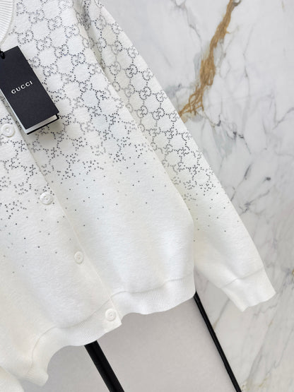 Gradient all-over knit cardigan