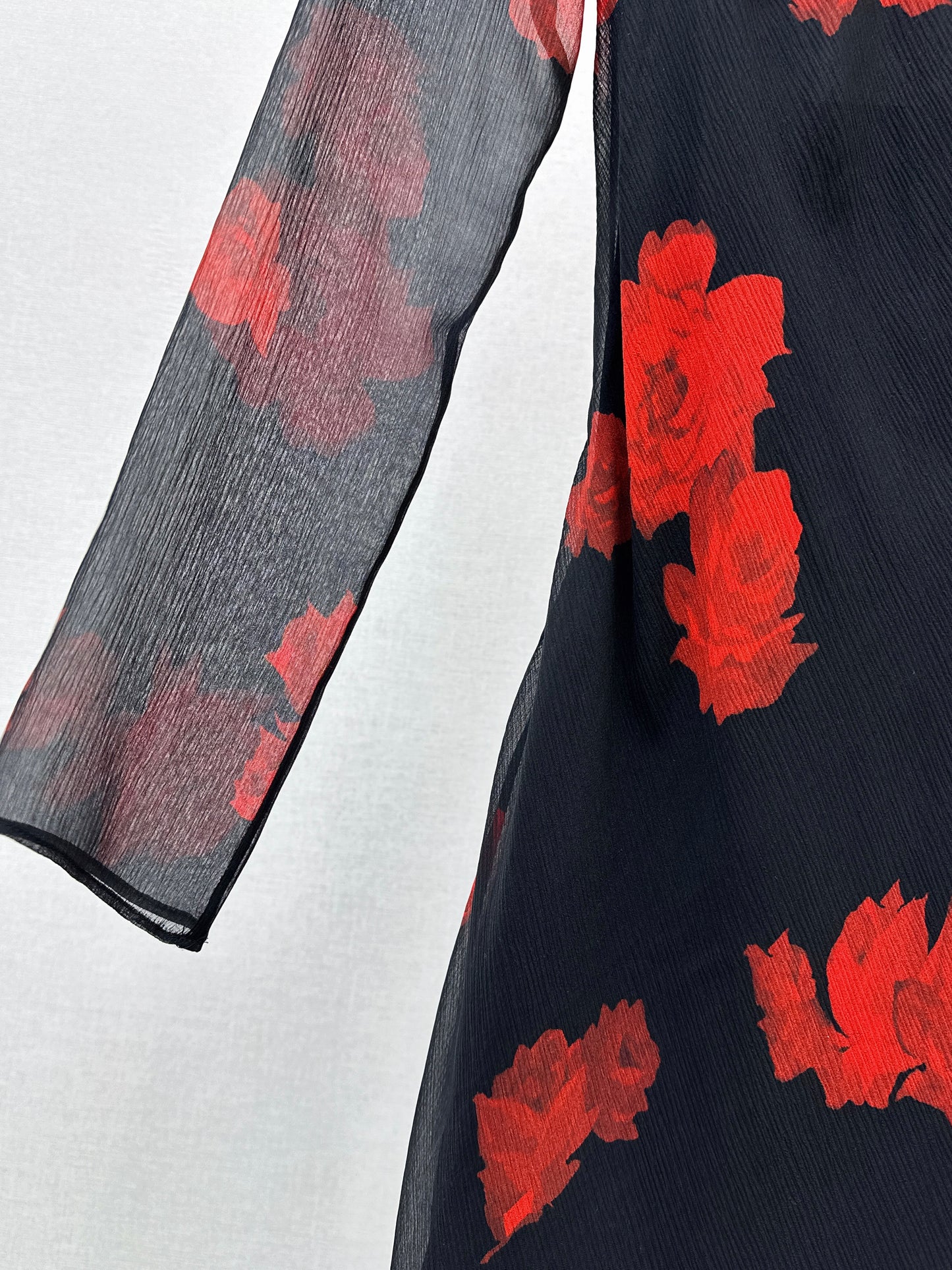 Floral print long sleeveless dress