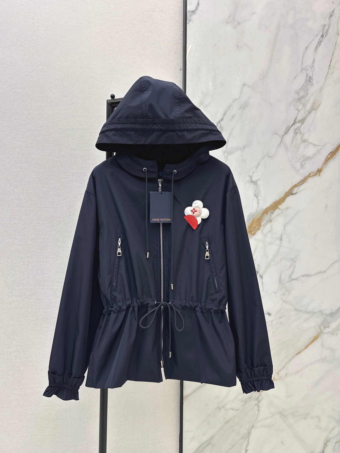 Hooded, fitted jacket