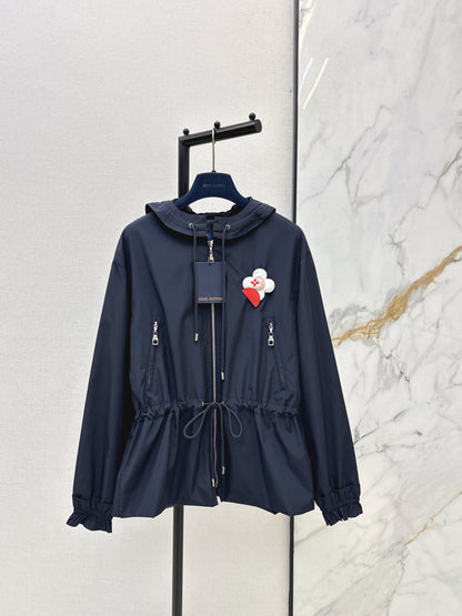 Hooded, fitted jacket