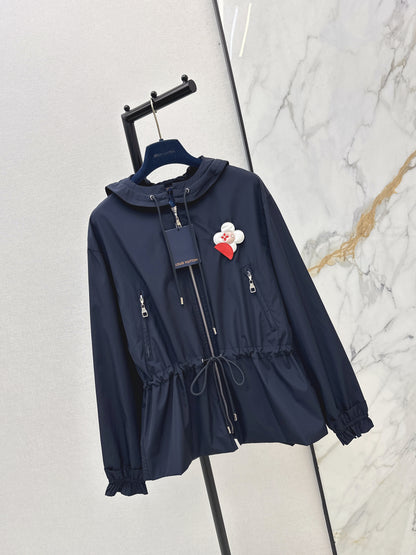 Hooded, fitted jacket