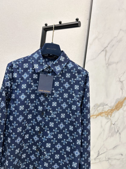 Retro Floral Collared Shirt