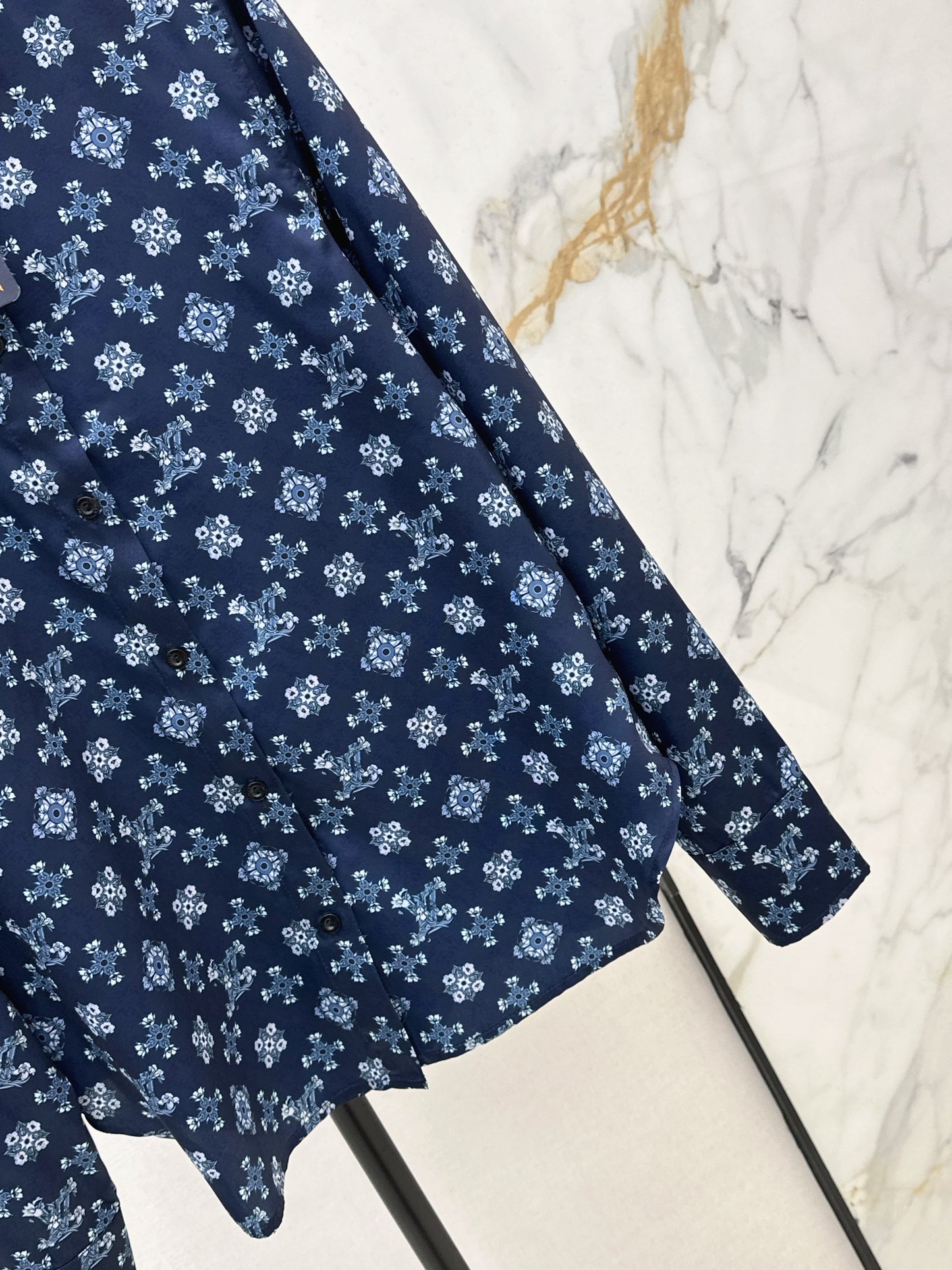 Retro Floral Collared Shirt