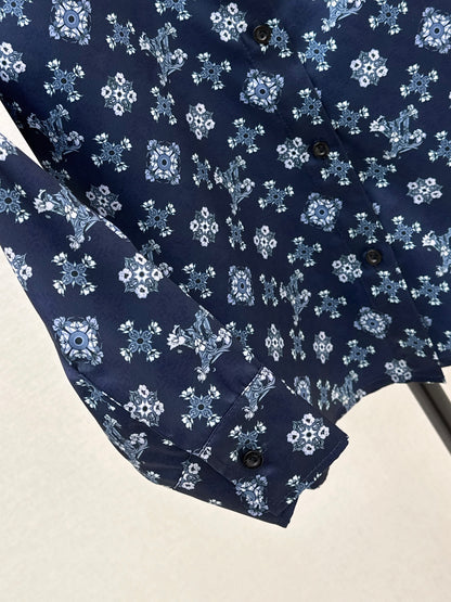 Retro Floral Collared Shirt