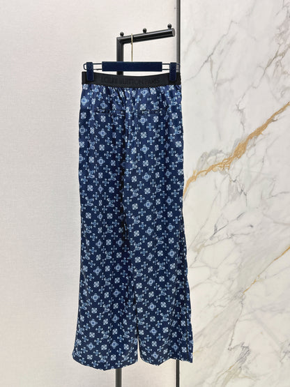 Elastic Waist Wide-Leg Pants