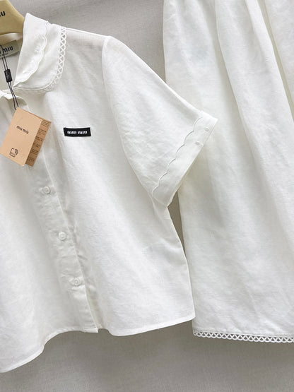 Small logo cropped shirt + skirt