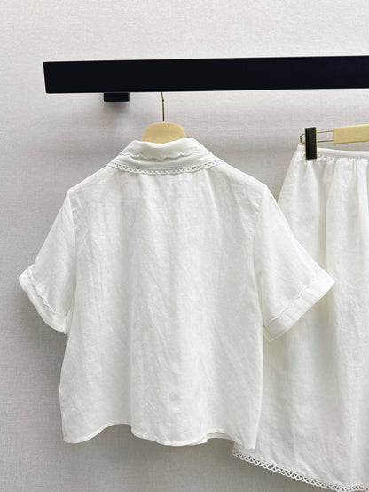 Small logo cropped shirt + skirt