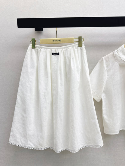 Small logo cropped shirt + skirt