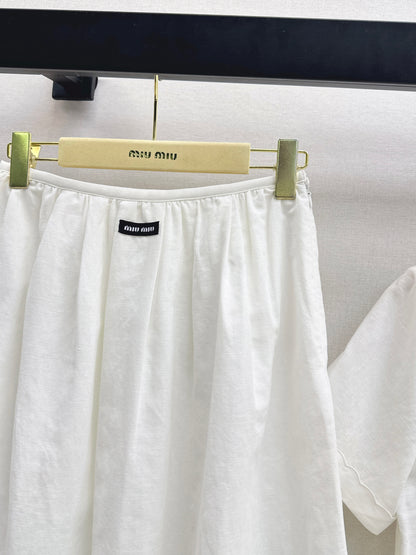 Small logo cropped shirt + skirt