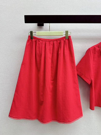 Small logo cropped shirt + skirt