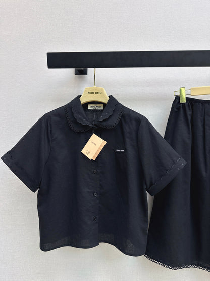 Small logo cropped shirt + skirt