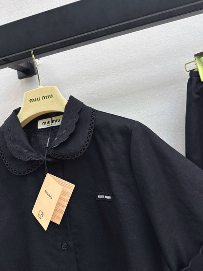 Small logo cropped shirt + skirt