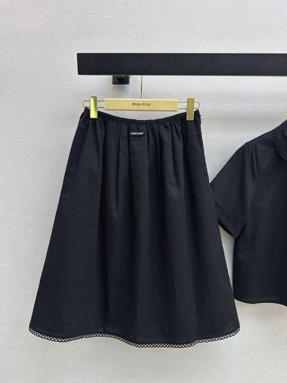 Small logo cropped shirt + skirt