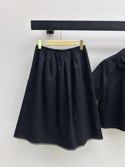 Small logo cropped shirt + skirt
