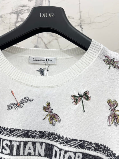 Butterfly Embroidered Hemp T-Shirt