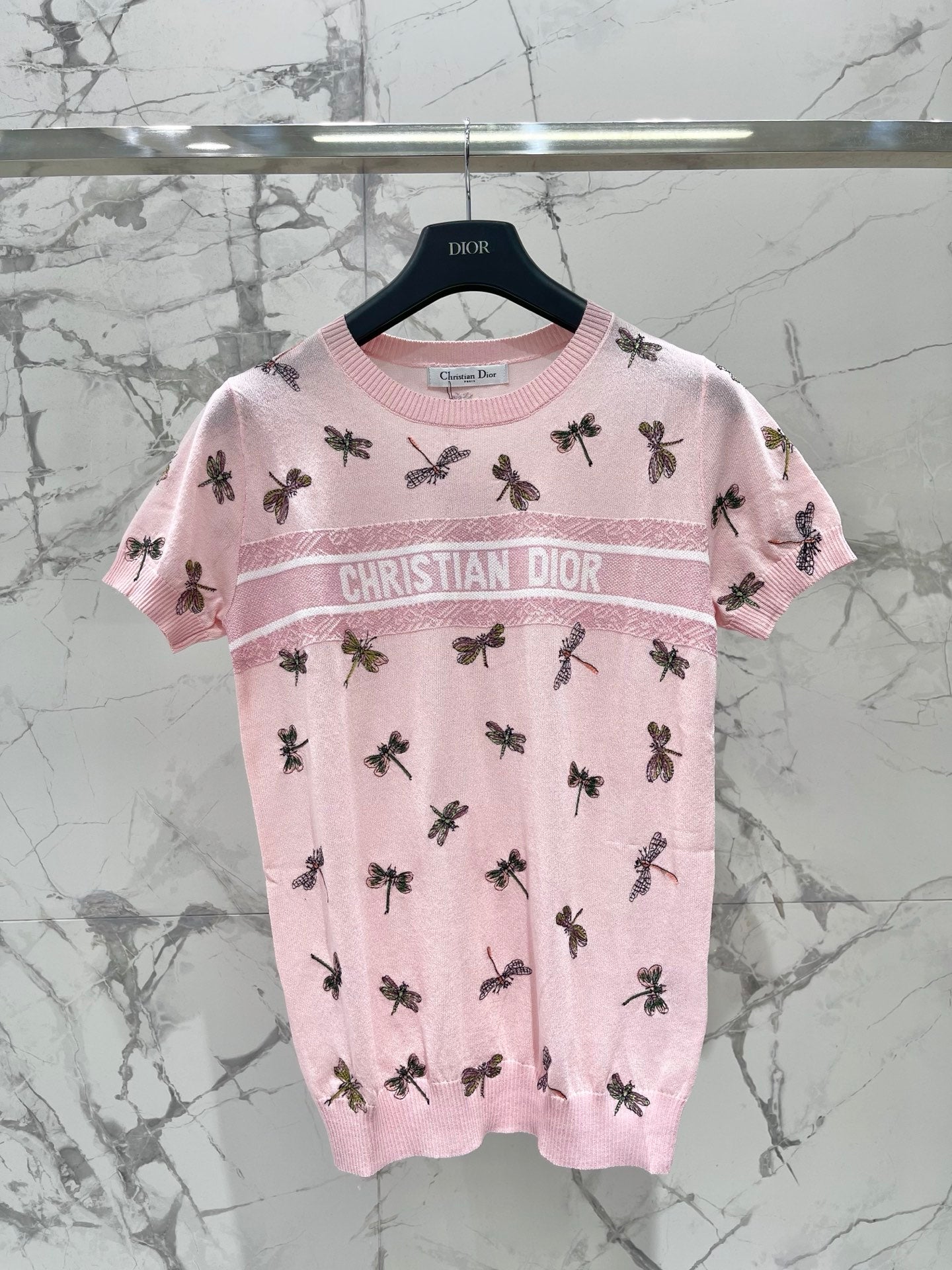 Butterfly Embroidered Hemp T-Shirt