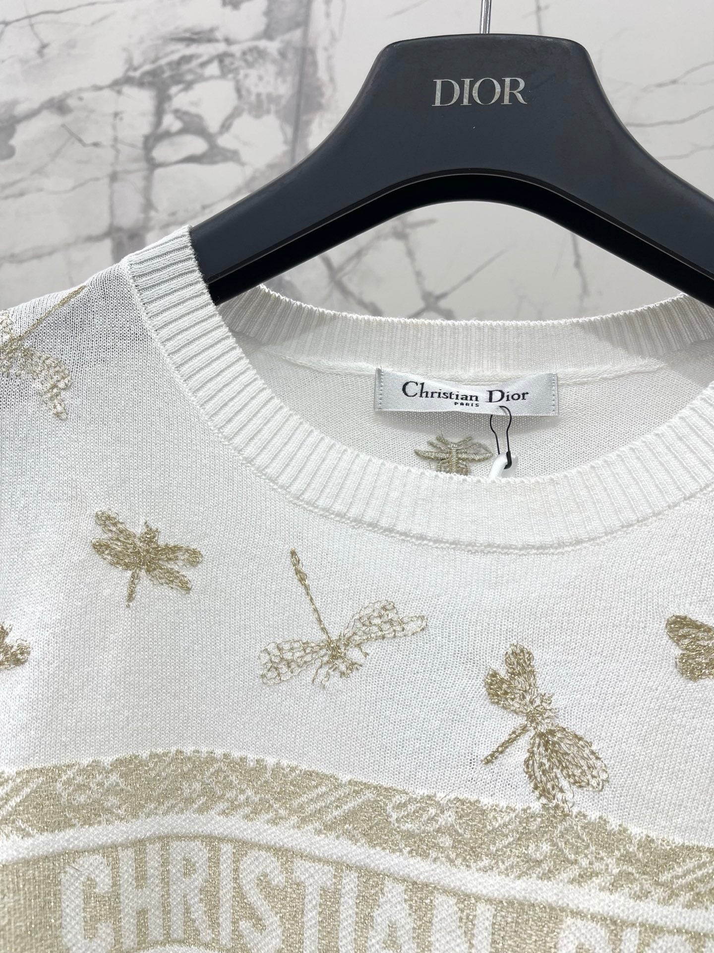 Butterfly Embroidered Hemp T-Shirt