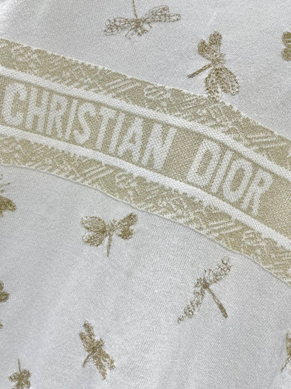 Butterfly Embroidered Hemp T-Shirt