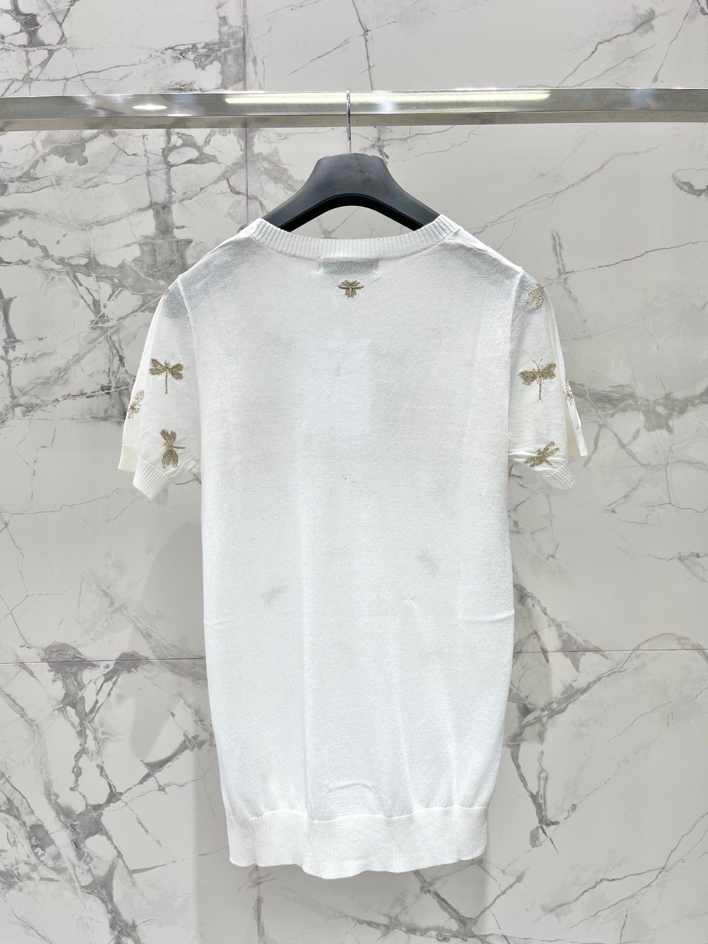 Butterfly Embroidered Hemp T-Shirt