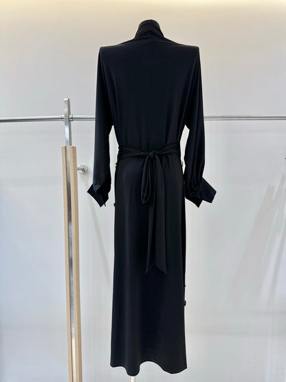 French-style belted slimming dress