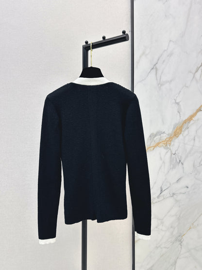 Color-blocked knit cardigan