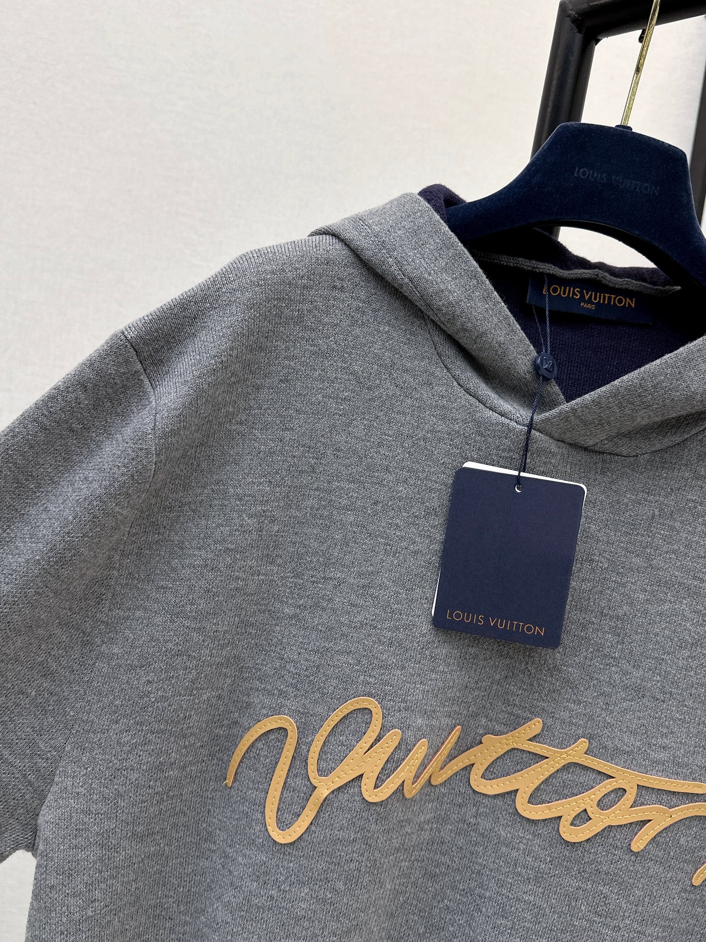 Letter-embellished hooded casual sweater