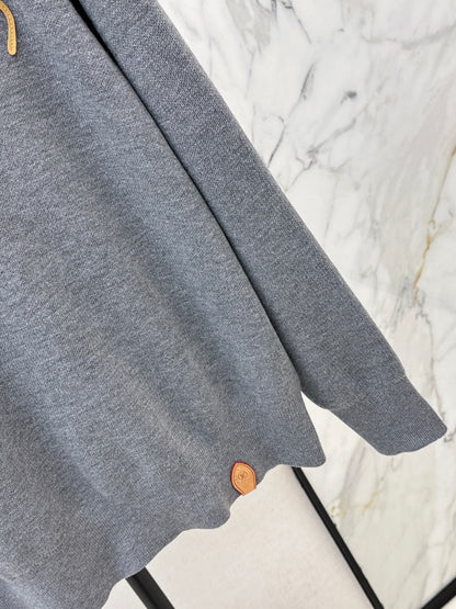 Letter-embellished hooded casual sweater