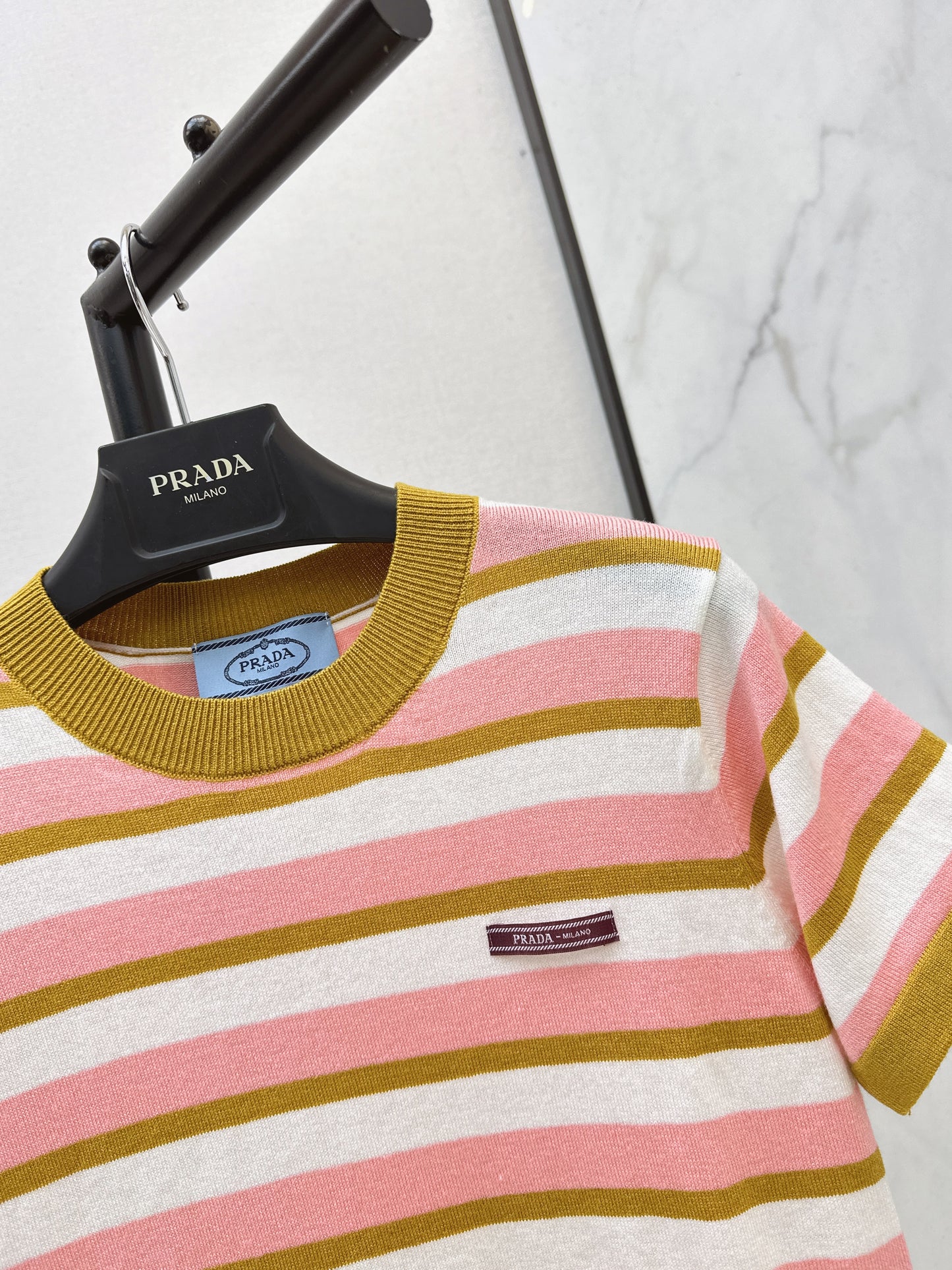 Striped Knit Short-Sleeve Top