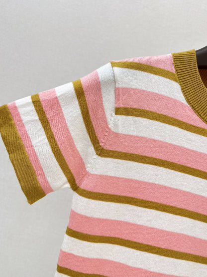 Striped Knit Short-Sleeve Top