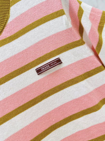 Striped Knit Short-Sleeve Top