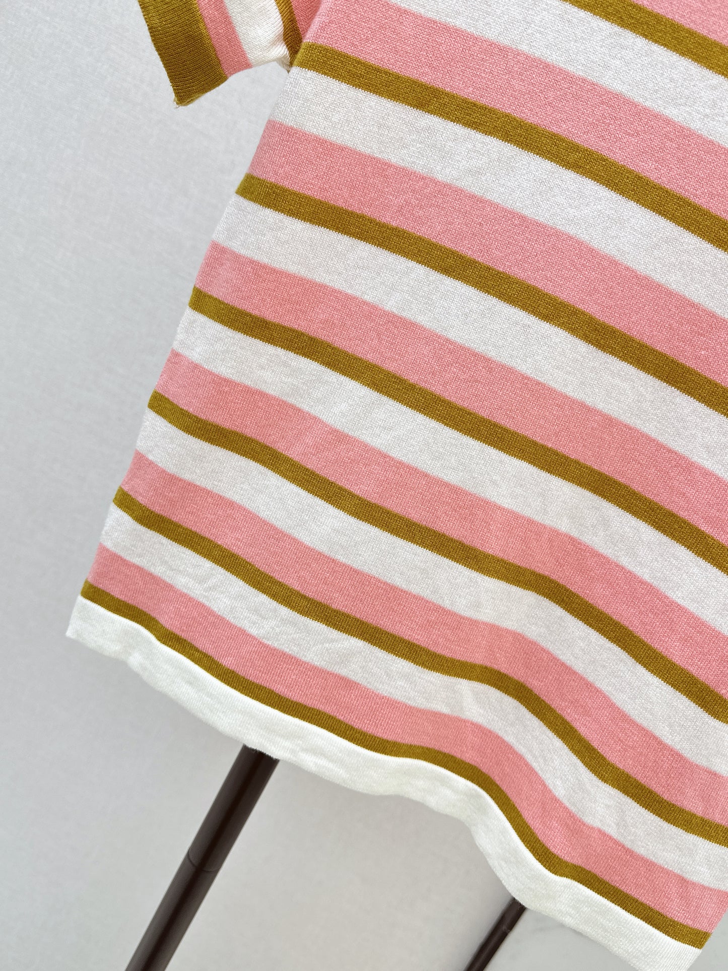 Striped Knit Short-Sleeve Top